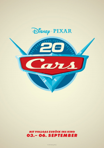 Filmplakat Cars zum 20 jährigem Jubiläum 